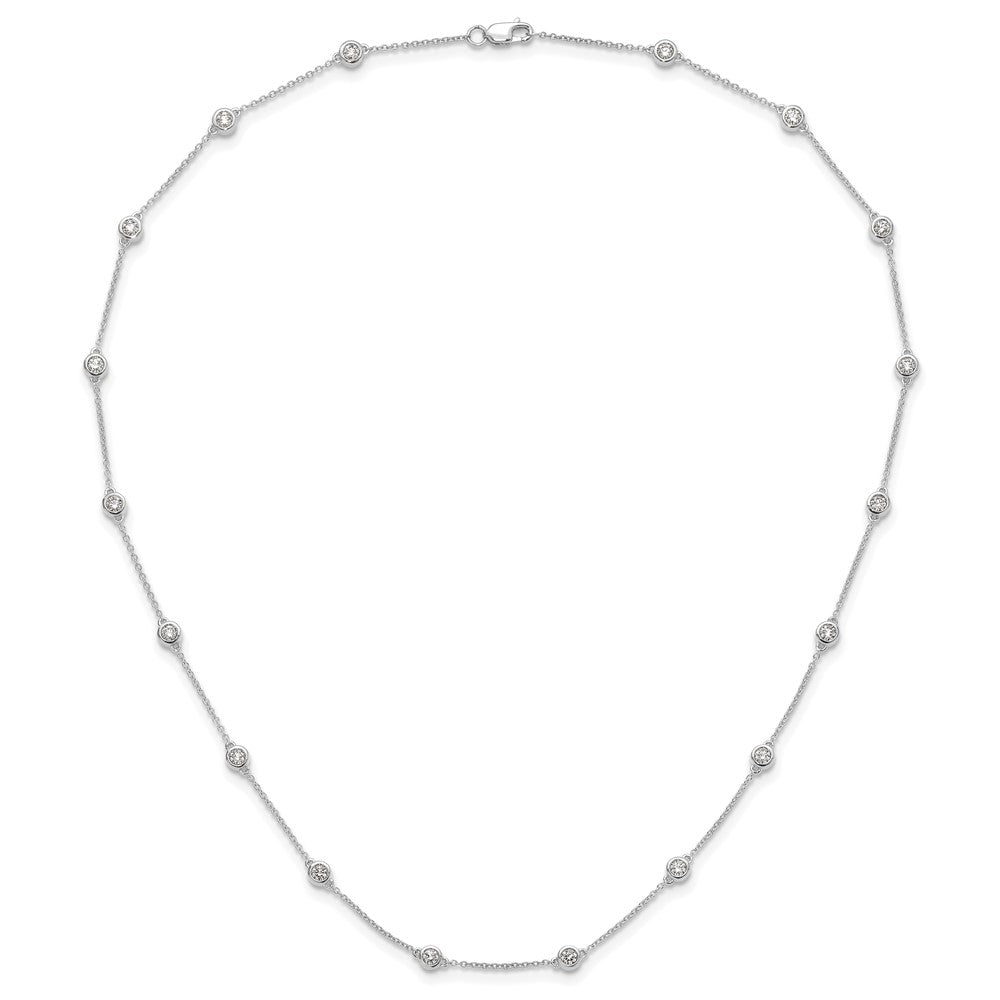 True Origin 14K White Gold 1 1/6 carat Lab Grown Diamond VS+ F+ Complete 18 Station 18 in Necklace