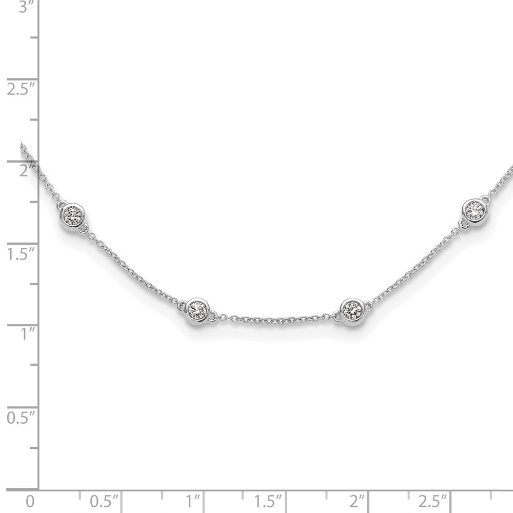 True Origin 14K White Gold 1 1/6 carat Lab Grown Diamond VS+ F+ Complete 18 Station 18 in Necklace