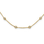 True Origin 14K Yellow Gold 1 1/6 carat Lab Grown Diamond VS+ F+ Complete 18 Station 18 in Necklace