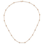True Origin 14K Rose Gold 1 1/3 carat Lab Grown Diamond VS+ F+ Complete 20 Station 20 in Necklace
