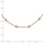 True Origin 14K Rose Gold 1 1/3 carat Lab Grown Diamond VS+ F+ Complete 20 Station 20 in Necklace