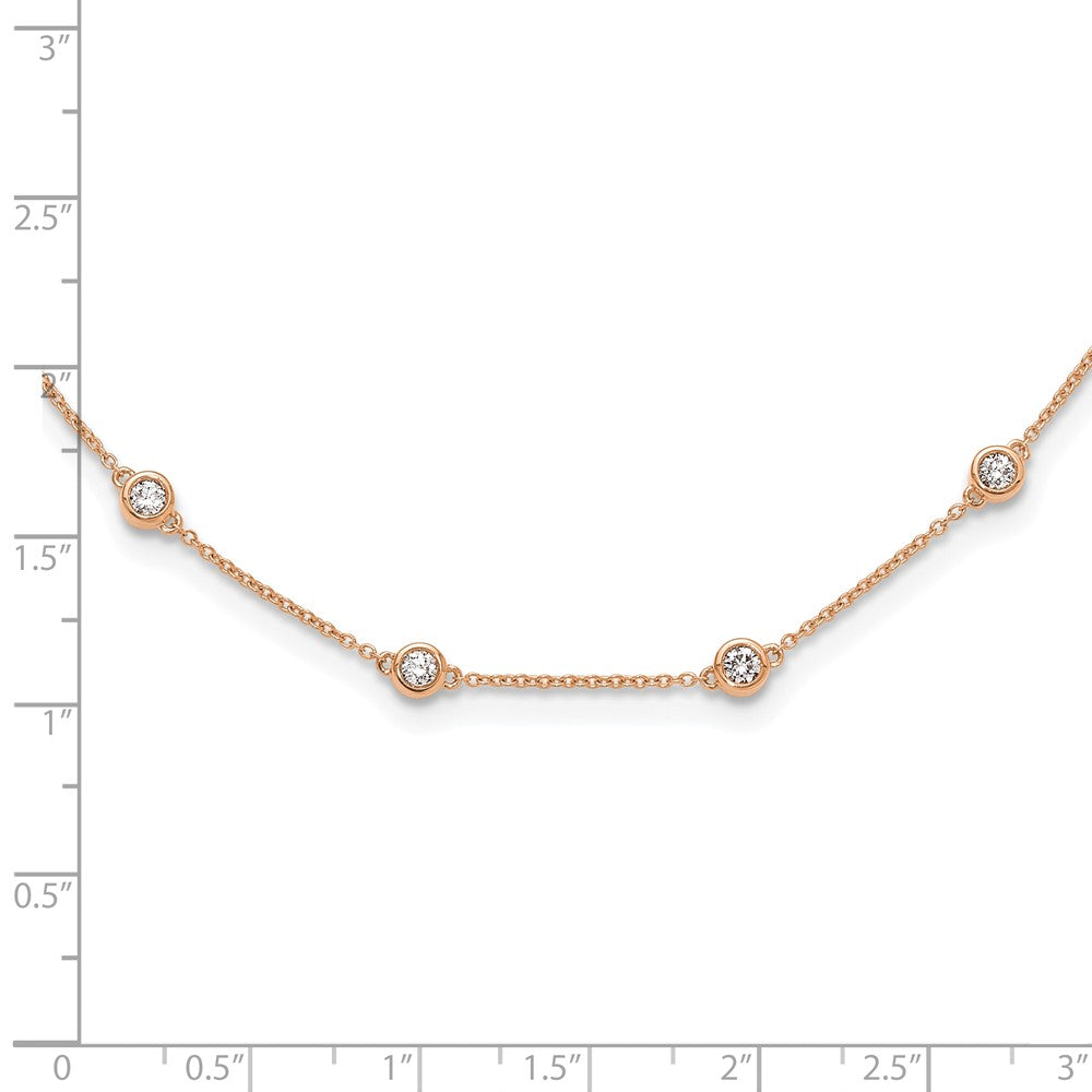 True Origin 14K Rose Gold 1 1/3 carat Lab Grown Diamond VS+ F+ Complete 20 Station 20 in Necklace