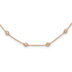 True Origin 14K Rose Gold 1 1/3 carat Lab Grown Diamond VS+ F+ Complete 20 Station 20 in Necklace
