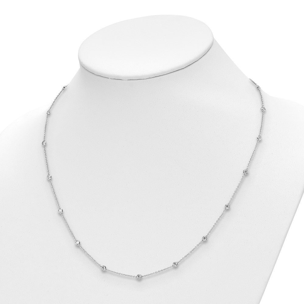 True Origin 14K White Gold 1 1/3 carat Lab Grown Diamond VS+ F+ Complete 20 Station 20 in Necklace
