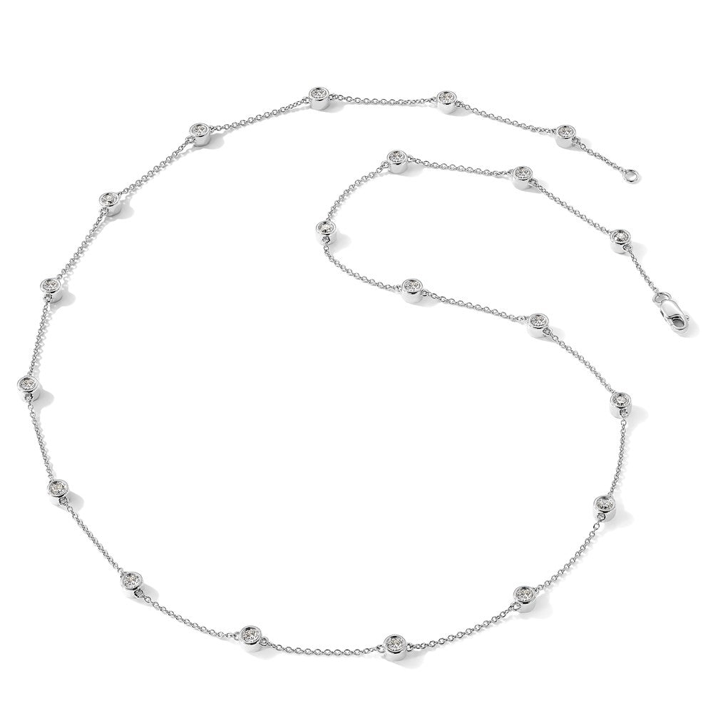 True Origin 14K White Gold 1 1/3 carat Lab Grown Diamond VS+ F+ Complete 20 Station 20 in Necklace