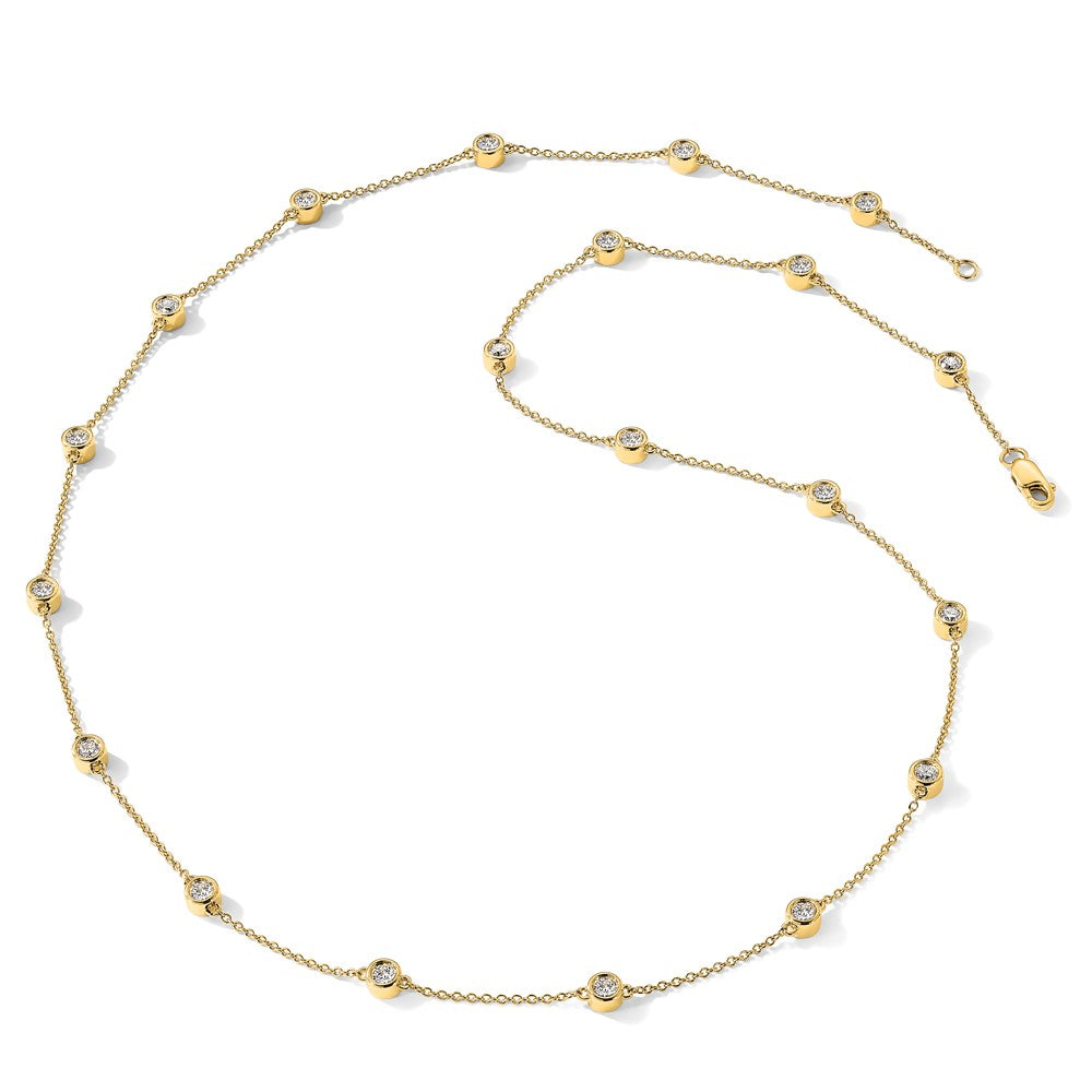 True Origin 14K Yellow Gold 1 1/3 carat Lab Grown Diamond VS+ F+ Complete 20 Station 20 in Necklace