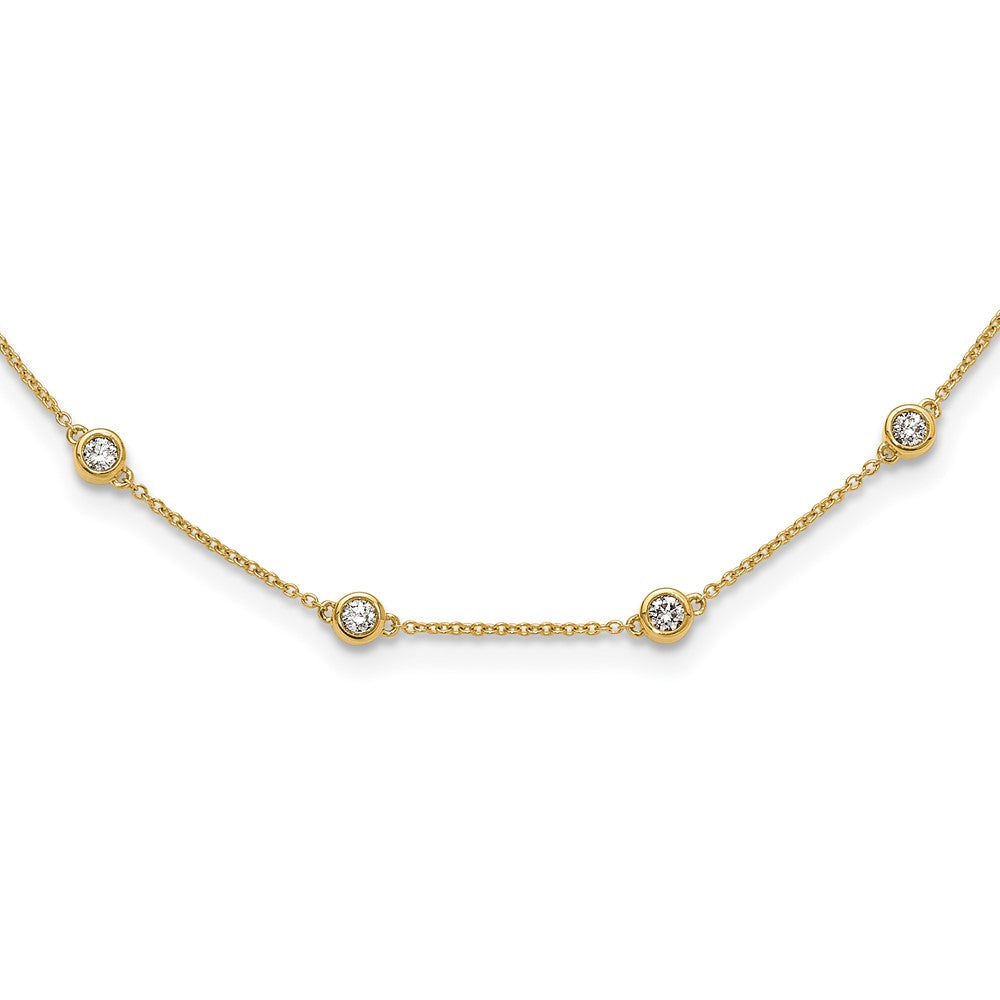 True Origin 14K Yellow Gold 1 1/3 carat Lab Grown Diamond VS+ F+ Complete 20 Station 20 in Necklace