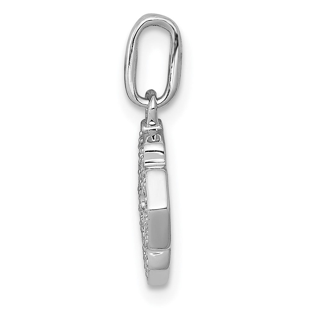 14k White Gold 1/10 carat Diamond Fancy Cross Pendant