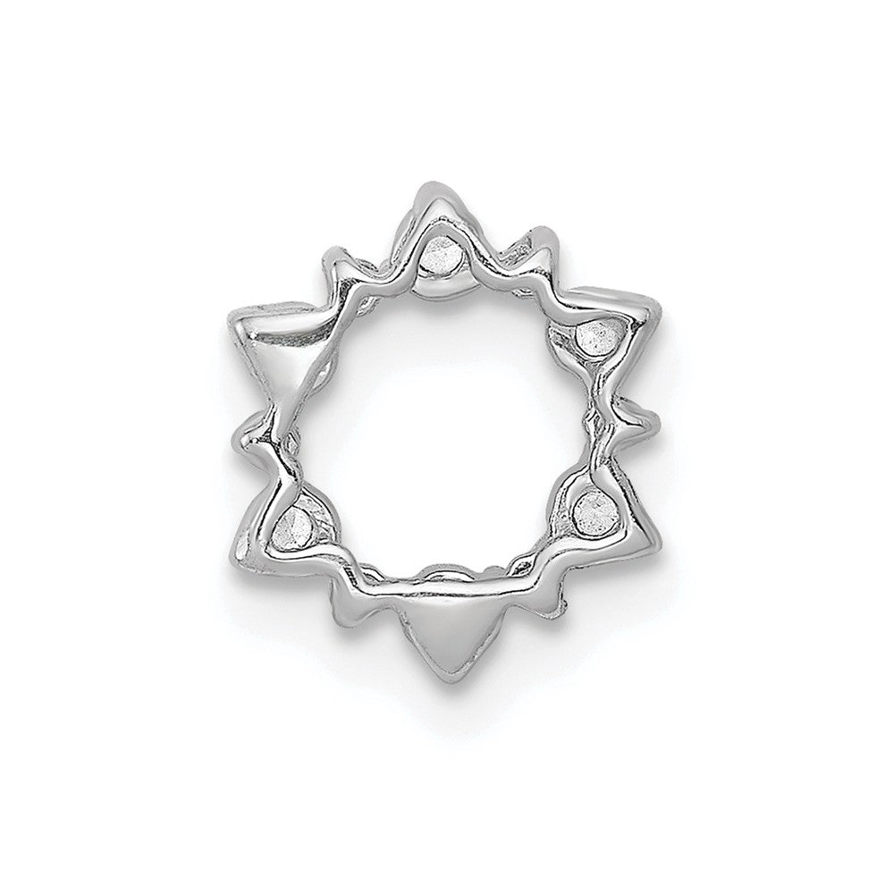 14k White Gold 1/5 carat Diamond Fancy Circle Chain Slide