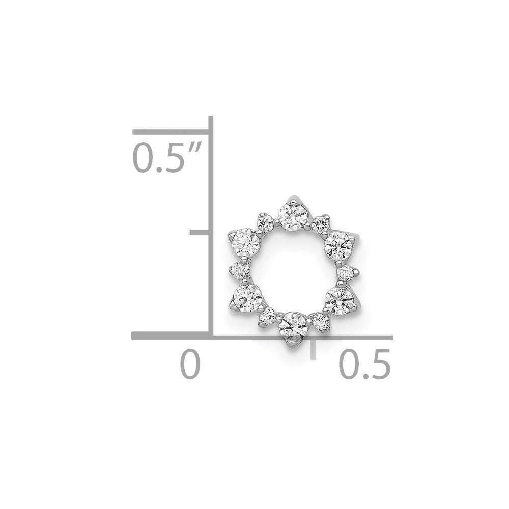 14k White Gold 1/5 carat Diamond Fancy Circle Chain Slide