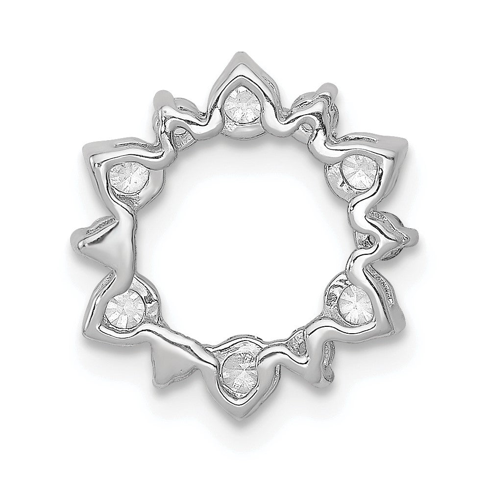 14k White Gold 1/2 carat Diamond Fancy Circle Chain Slide