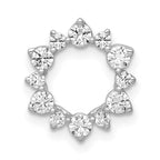14k White Gold 1/2 carat Diamond Fancy Circle Chain Slide