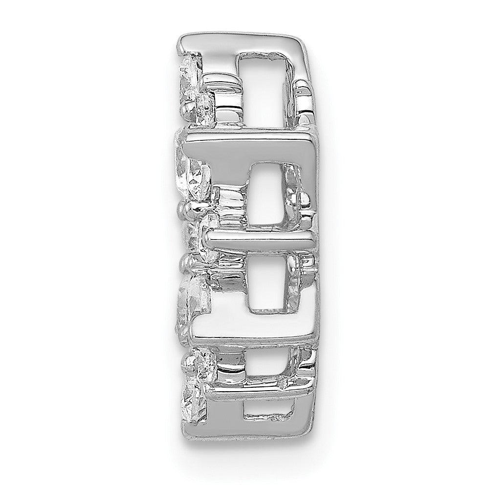 14k White Gold 5/8 carat Diamond Fancy Circle Chain Slide