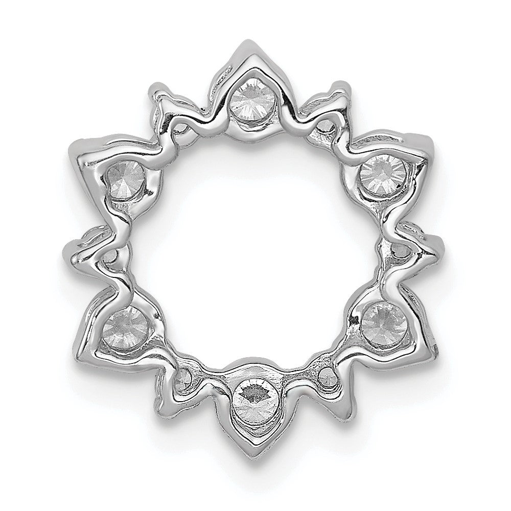 14k White Gold 5/8 carat Diamond Fancy Circle Chain Slide