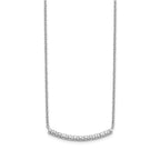 14k White Gold 1/4 carat Lab Grown Diamond VS/SI+ G+ Complete 18 inch Curved Bar Necklace