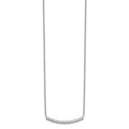 14k White Gold 1/4 carat Diamond Curved Bar 18 inch Necklace