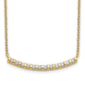 14k 1/4 carat Lab Grown Diamond VS/SI+ G+ Complete 18 inch Curved Bar Necklace