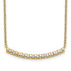 14k 1/4 carat Lab Grown Diamond VS/SI+ G+ Complete 18 inch Curved Bar Necklace