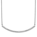14k White Gold 1/2 carat Diamond Curved Bar 18 inch Necklace