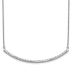 14k White Gold 1/2 carat Diamond Curved Bar 18 inch Necklace