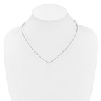 14k White Gold 1/10 carat Diamond Bar 18 inch Necklace