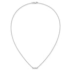 14k White Gold 1/10 carat Diamond Bar 18 inch Necklace