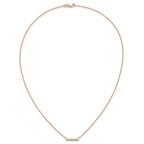14k Rose Gold 1/4 carat Lab Grown Diamond VS/SI+ G+ Complete 18 inch Bar Necklace