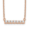 14k Rose Gold 1/4 carat Lab Grown Diamond VS/SI+ G+ Complete 18 inch Bar Necklace