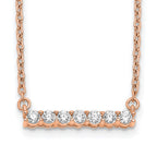 14k Rose Gold 1/4 carat Lab Grown Diamond VS/SI+ G+ Complete 18 inch Bar Necklace