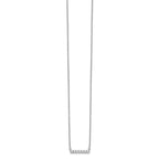 14k White Gold 1/4 carat Diamond Bar 18 inch Necklace