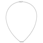 14k White Gold 1/4 carat Diamond Bar 18 inch Necklace