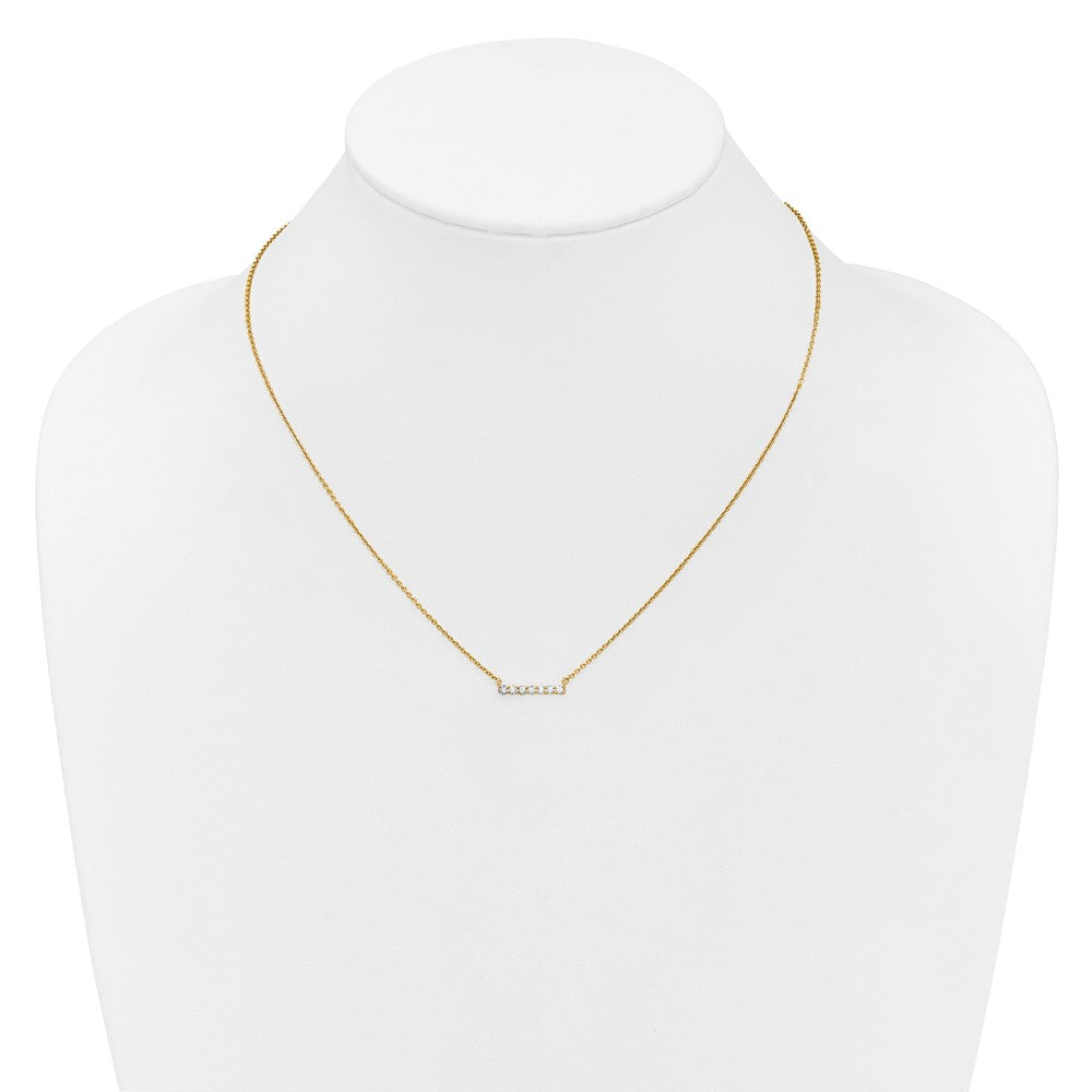 14k 1/4 carat Lab Grown Diamond VS/SI+ G+ Complete 18 inch Bar Necklace