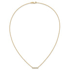14k 1/4 carat Lab Grown Diamond VS/SI+ G+ Complete 18 inch Bar Necklace
