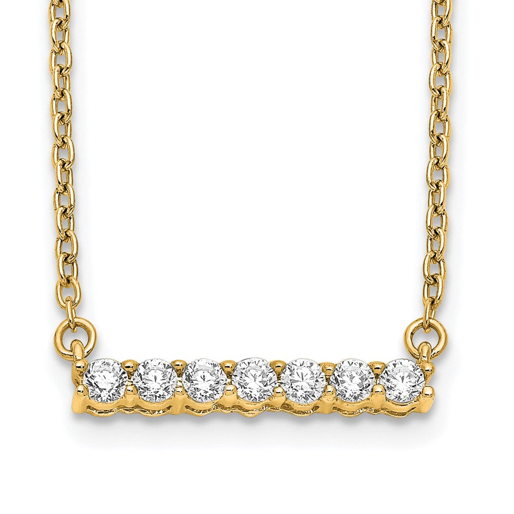 14k 1/4 carat Lab Grown Diamond VS/SI+ G+ Complete 18 inch Bar Necklace