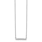 14k White Gold 1/3 carat Diamond Bar 18 inch Necklace