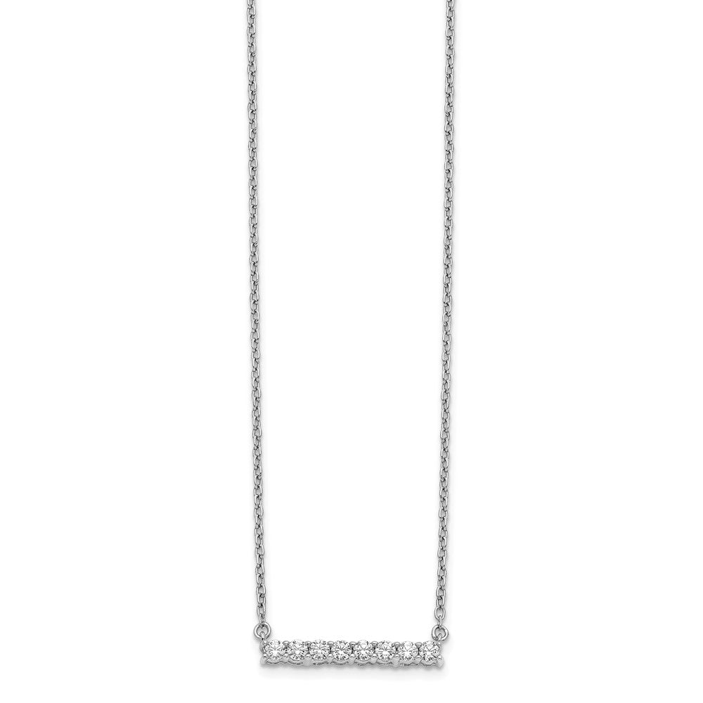 14k White Gold 1/3 carat Diamond Bar 18 inch Necklace