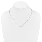 14k White Gold 1/3 carat Diamond Bar 18 inch Necklace