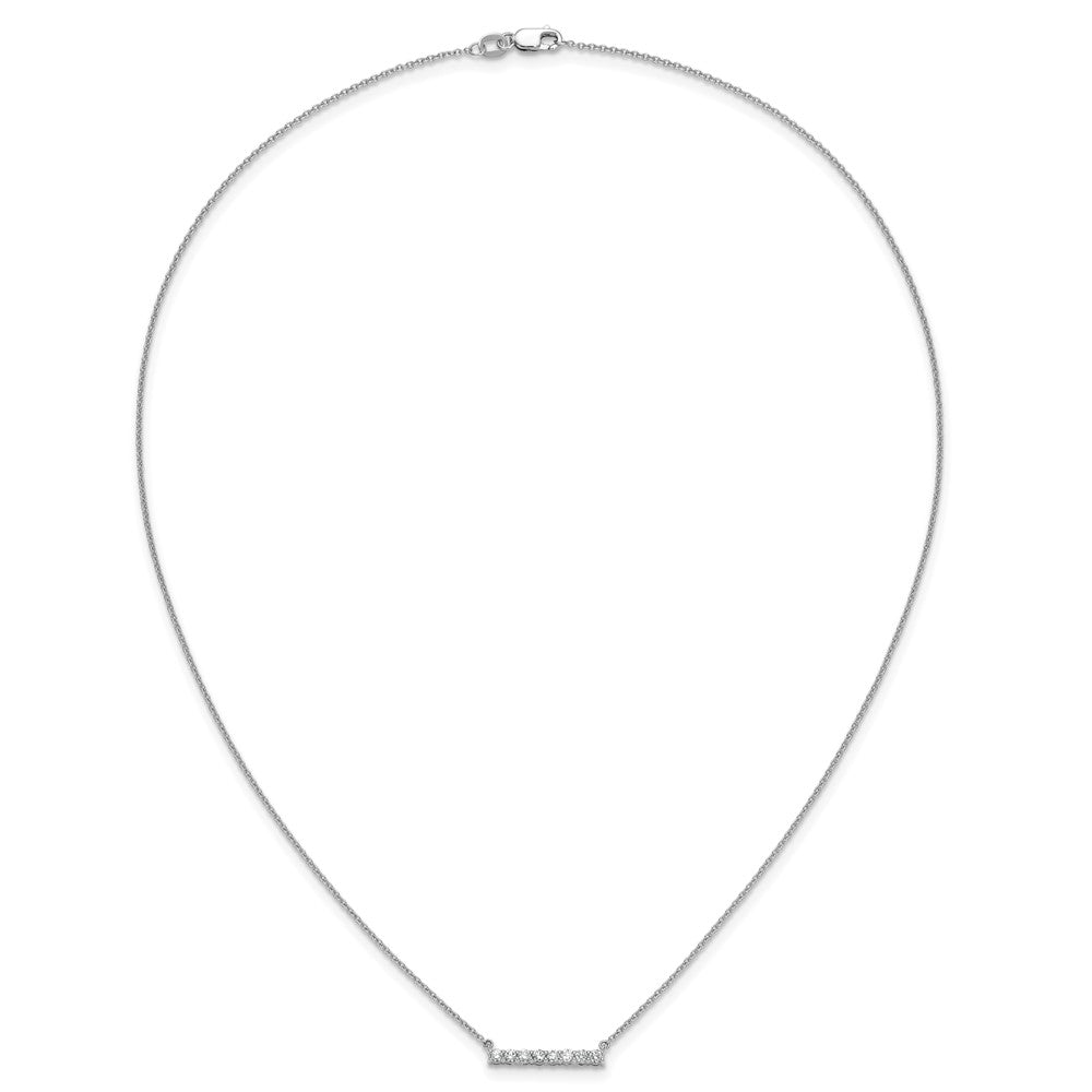 14k White Gold 1/3 carat Diamond Bar 18 inch Necklace