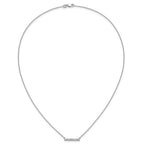 14k White Gold 1/3 carat Diamond Bar 18 inch Necklace