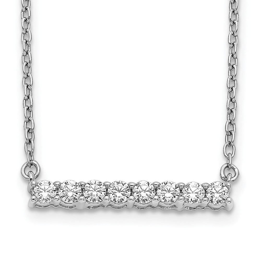 14k White Gold 1/3 carat Diamond Bar 18 inch Necklace