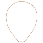 14k Rose Gold 1/2 carat Lab Grown Diamond VS/SI+ G+ Complete 18 inch Bar Necklace