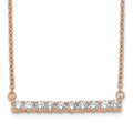 14k Rose Gold 1/2 carat Lab Grown Diamond VS/SI+ G+ Complete 18 inch Bar Necklace