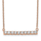 14k Rose Gold 1/2 carat Lab Grown Diamond VS/SI+ G+ Complete 18 inch Bar Necklace