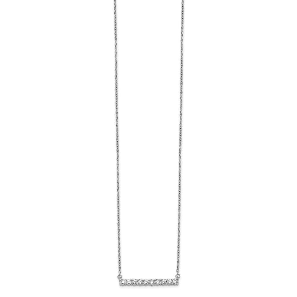 14k White Gold 1/2 carat Diamond Bar 18 inch Necklace