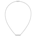 14k White Gold 1/2 carat Diamond Bar 18 inch Necklace