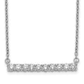 14k White Gold 1/2 carat Diamond Bar 18 inch Necklace