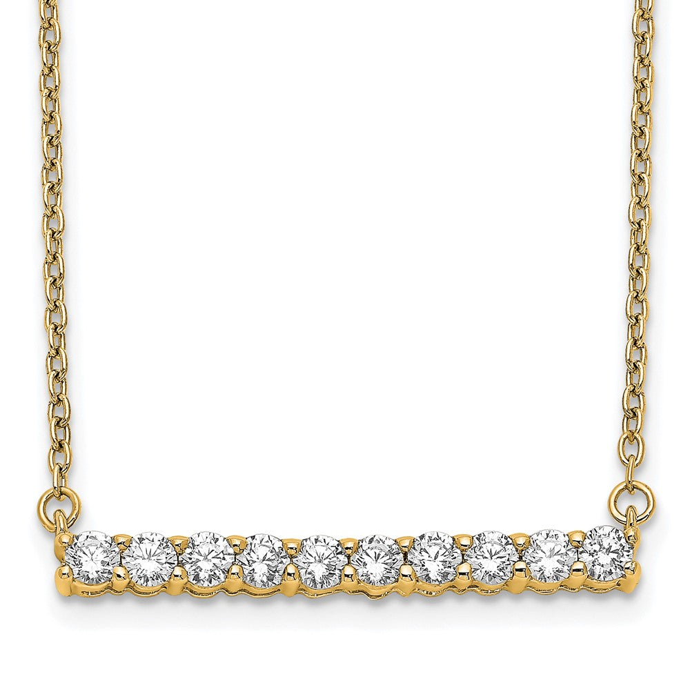 14k 1/2 carat Lab Grown Diamond VS/SI+ G+ Complete 18 inch Bar Necklace