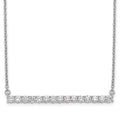 14k White Gold 3/4 carat Diamond Bar 18 inch Necklace