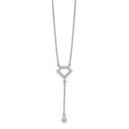 14k White Gold 1/4 carat Lab Grown Diamond VS/SI+ G+ Complete 18 inch Fashion Geometric Diamond Shape Dangle Necklace