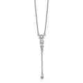 14k White Gold 1/4 carat Lab Grown Diamond VS/SI+ G+ 17.5 inch Dangle Necklace